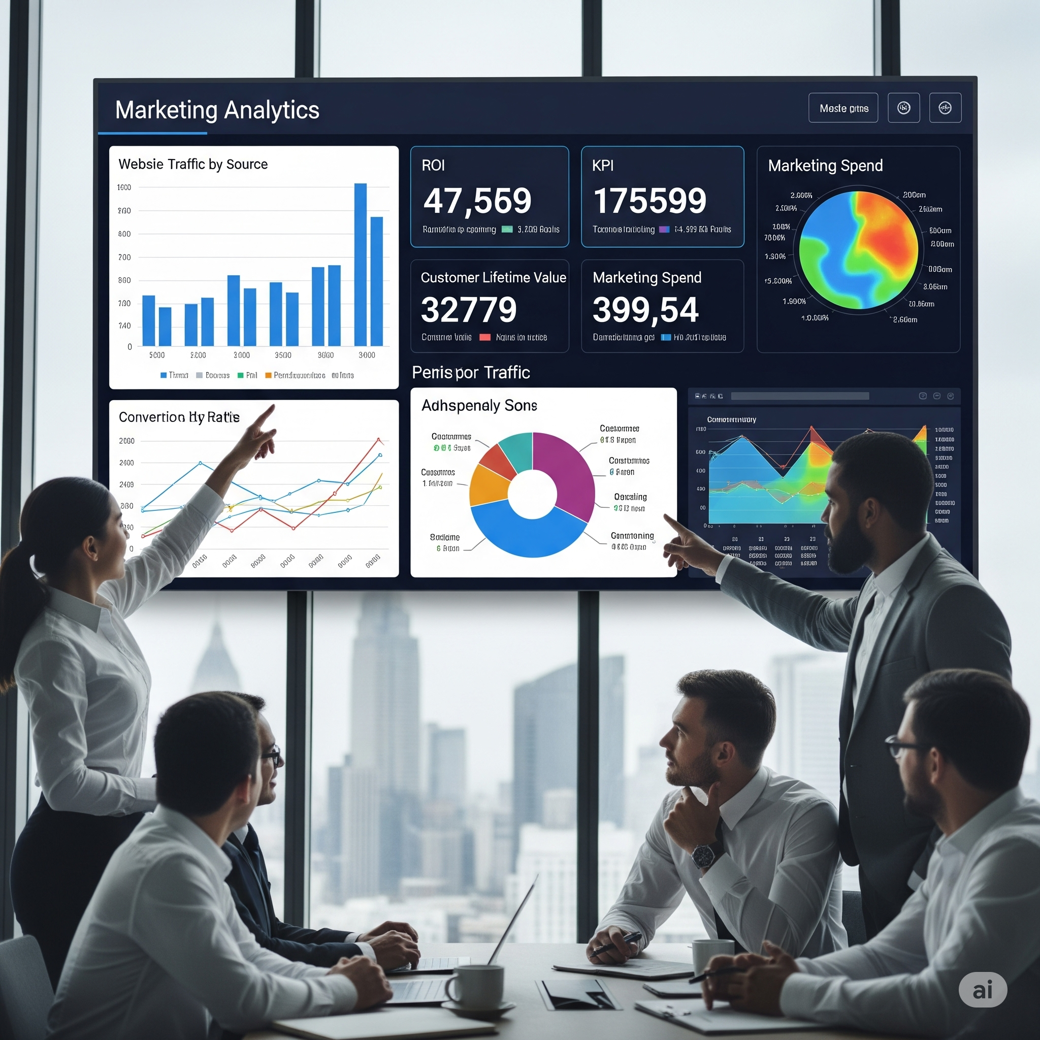 Изображение, показывающее график роста и анализ данных.